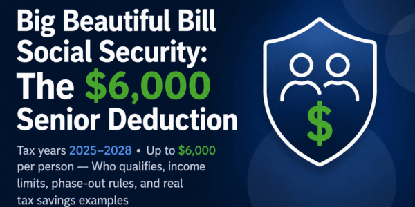Big Beautiful Bill Social Security 6,000 senior deduction guide for 2025–2028